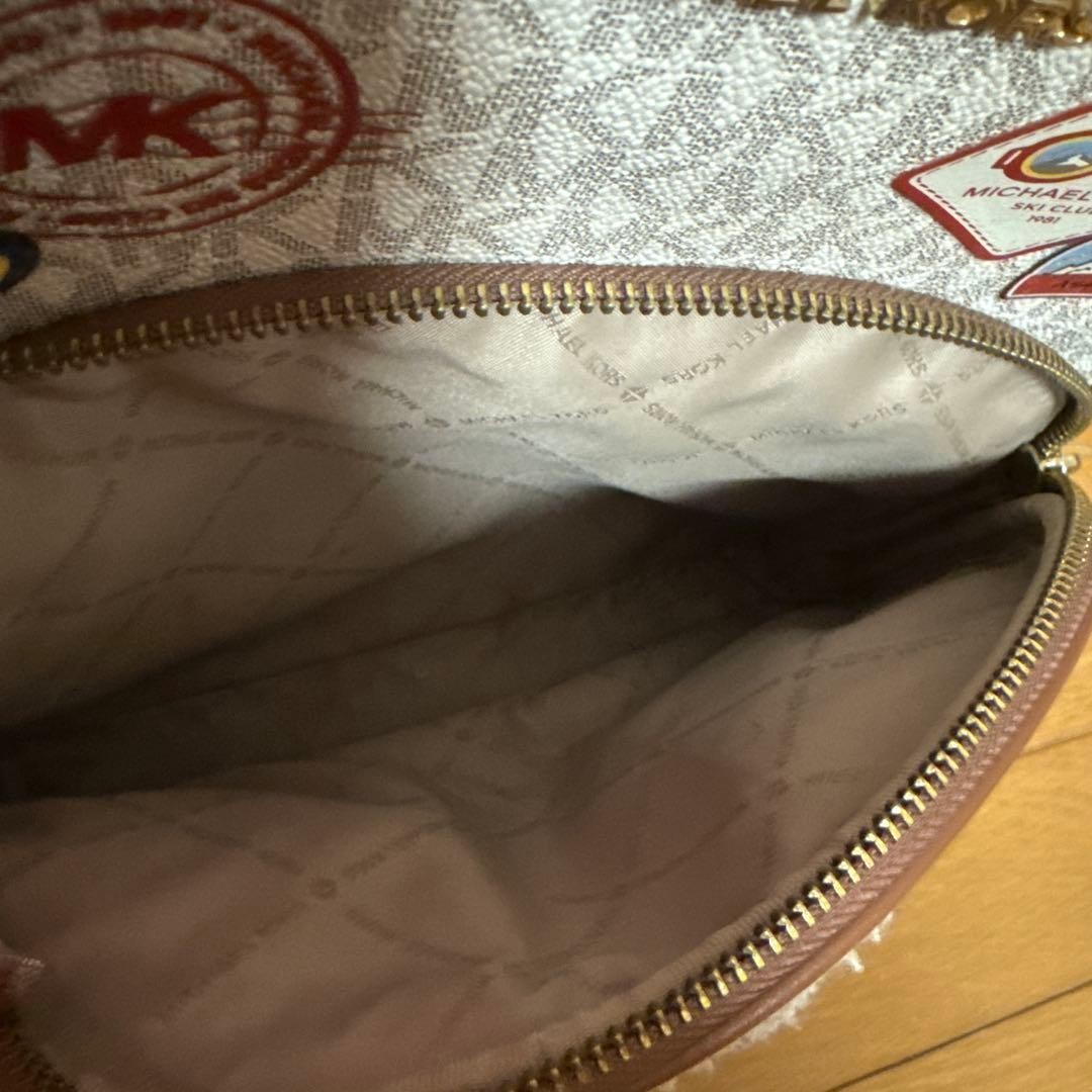 MICHAEL KORS Patchwork Backpack Beige/Brown Faux … - image 5
