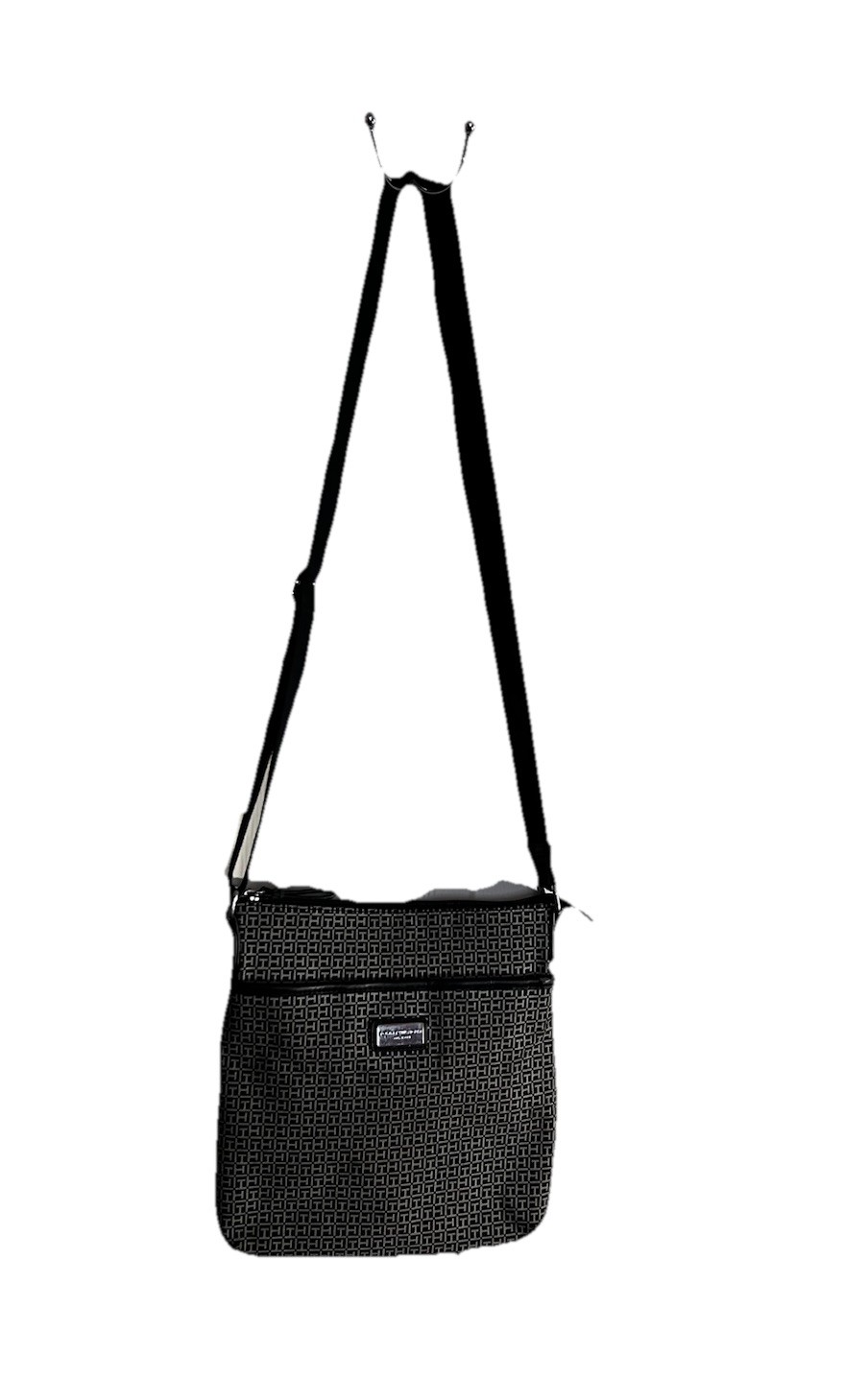 Tommy Hilfiger Crossbody Bag Womens Black Beige Logo Print Shoulder Adjustable thumbnail 3