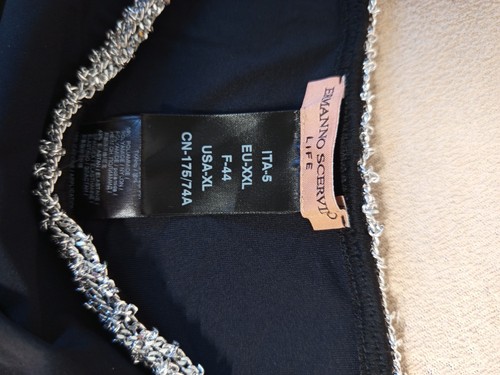 Designer Slip Nero mit Aluminium Applikationen Ermanno Scervino Neu Gr. 40 230€ - Picture 4 of 7