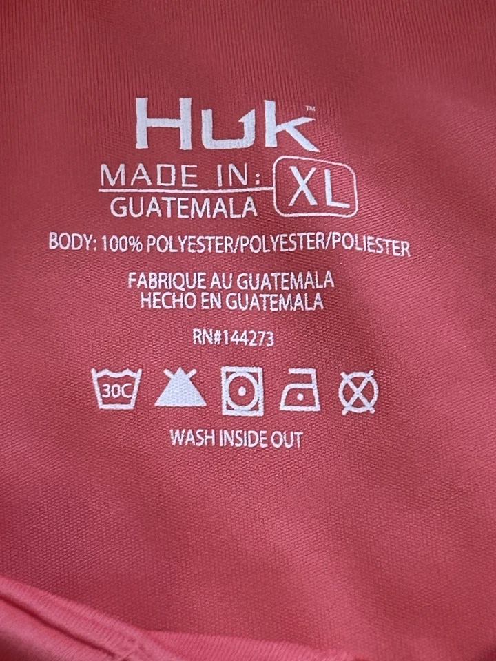 Polo masculino Huk rosa performance tamanho XL - Imagem 4 de 4