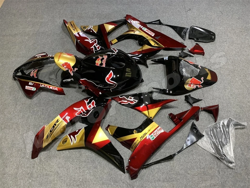 Kit de carenado negro Red Bull para carrocería de inyección ABS Honda CBR600RR F5 2007 2008 Foto 3 de 4
