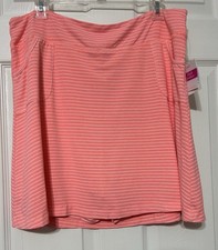 FRESH PRODUCE Bright Coral Pinstripe Stretch Knit City Skort Skirt 65.00 NWT XL