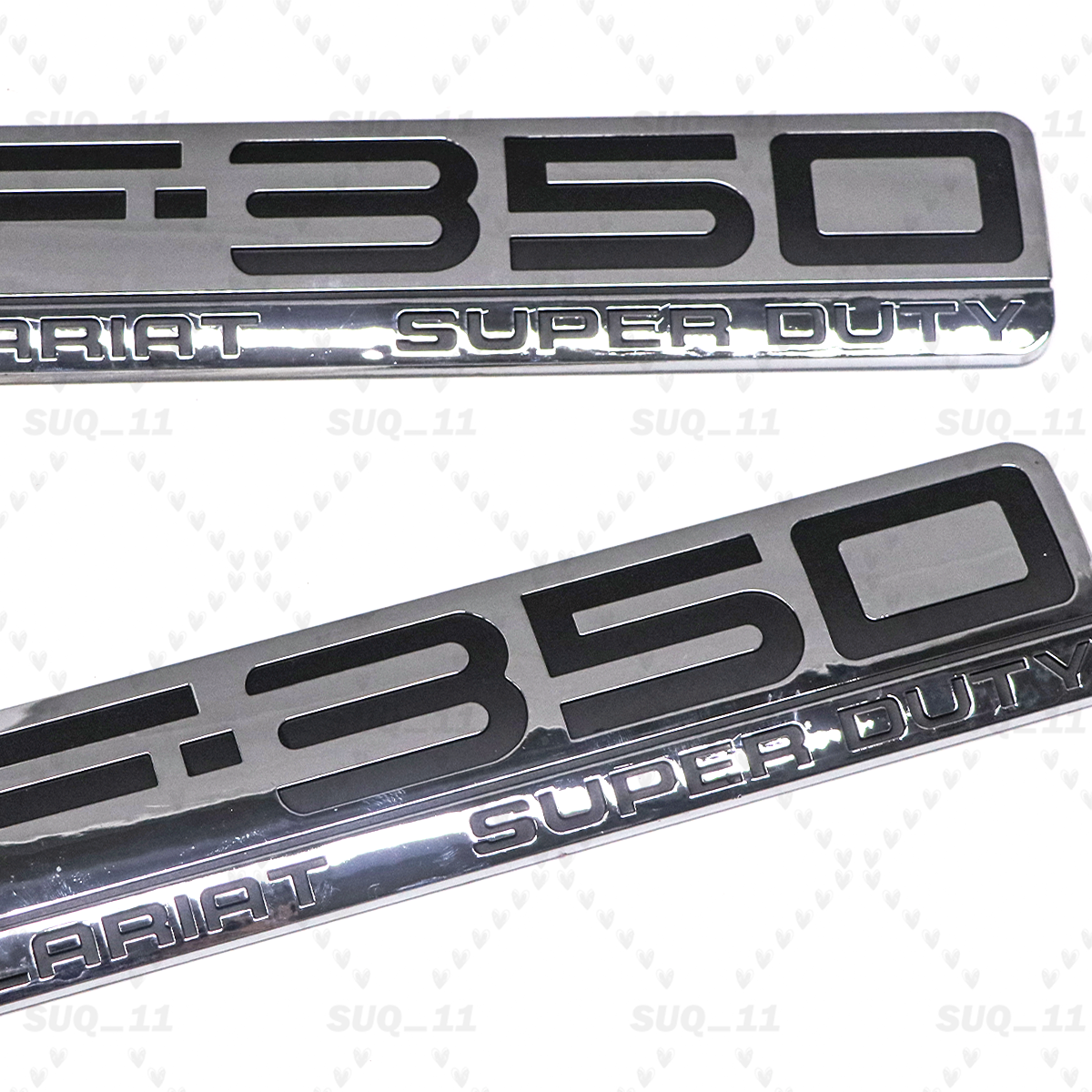 2X Left Right Fender Emblem For 05-07 F-350 Lariat Super duty Chrome Black Badge