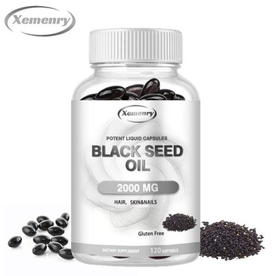 Cold-Pressed Black Cumin Seed Oil Capsules with Vitamin E, 120 Capsules
