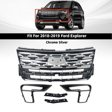 For Ford Explorer 2018-2019 Front Bumper Upper Grille Chrome Silver Mesh Style For Ford Explorer 2018-2019 Front Bumper Upper Grille Chrome Silver Mesh Style