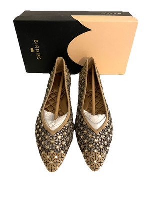 Birdies The Goldfinch Flats Quartz Crystal Suede Slip On Shoes Sz 8 Sold Out NIB
