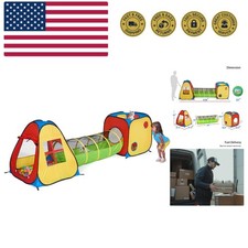 3 in 1 Pop Up Play Tent with Tunnel, Ball Pit for Kids, Boys, Girls, Babies a...