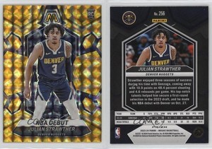 2023-24 Panini Mosaic NBA Debut Reactive Yellow Prizm Julian Strawther Rookie RC