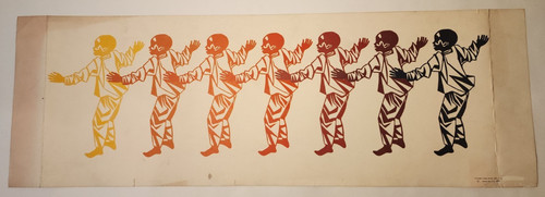 1975 ELIZABETH CATLETT LINOCUT PRINT 'BOYS' ORIGINAL MULTICOLOR EX-SAMELLA LEWIS