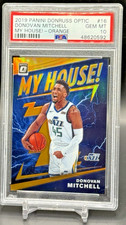 2019 Panini Donruss Optic Donovan Mitchell My House Orange Prizm #20/39 PSA 10