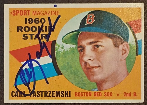 Signed Original 1960 Topps - Carl Yastrzemski Rookie Auto Autograph HOF