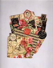 Graphic45 LOVE NOTES (6) TABBED MEMORYDEX/ROLODEX CARDS Double-Sided HANDMADE