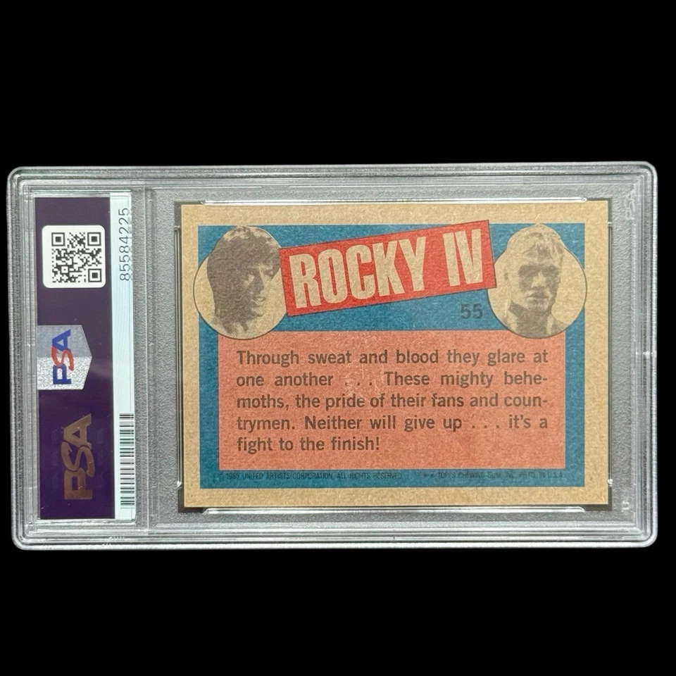 Dolph Lundgren 1985 Topps Rocky IV ‘What A Match’ Auto PSA Authentic Autograph - Image 2 of 2