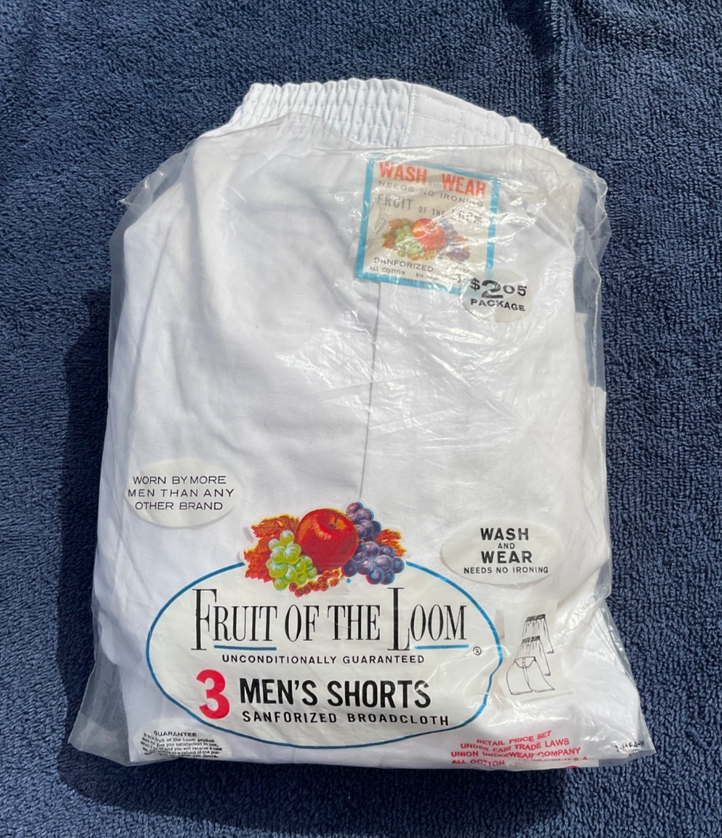 White 2 Pack Fruit of the Loom Mens Sanforized Boxer Shorts Size