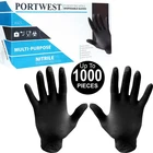 Portwest Powder Free Nitrile Disposable Gloves Black A925 Bulk Medical Mechanic