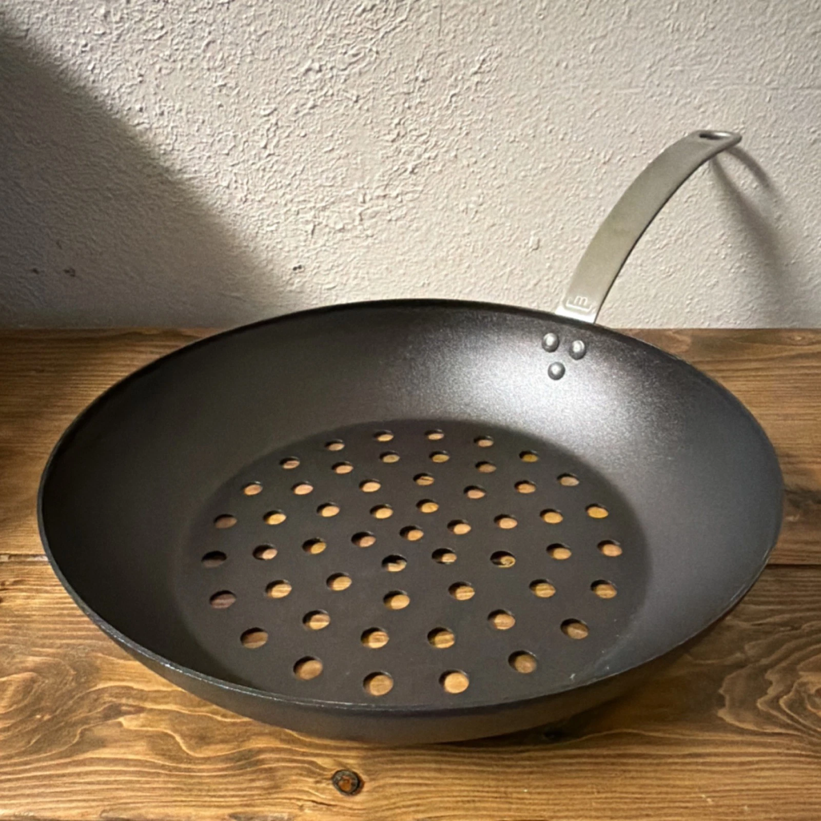 Made In | Black Carbon Steel Grill Pan 12.5" | Long Handle | Gas, Elect, Induct.