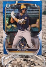 2023 1st Bowman Chrome Prospects Jace Avina #BCP-150 Blue Shimmer /150 Brewers