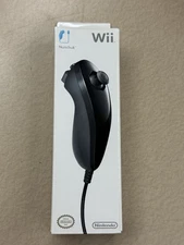 Nintendo Wii Black Nunchuk Nunchuck Genuine Official OEM SEALED NEW