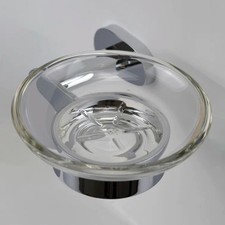 Sandown Soap Dish Glass - Bathroom - Chrome -  Silver
