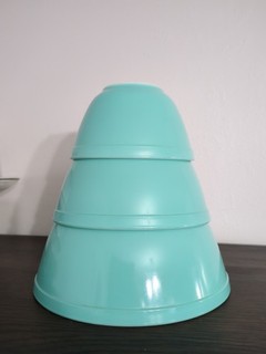 Vintage Pyrex Mixing/Nesting Bowl Set Solid Robin Egg/Turquoise #401 402 403