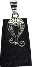 Silver Lava Genuine Jewellery Black Volcano Pendant
