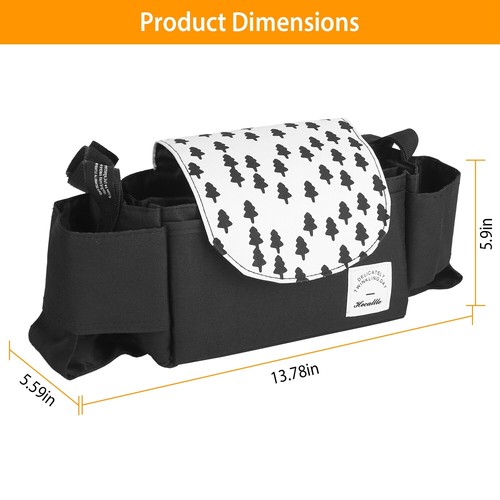 Universal 6 Pockets Diaper Bag Baby Stroller Organizer Bag with Cup Holders - Picture 9 of 12