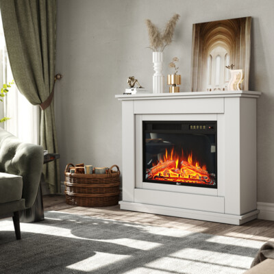 Remote Inset Fireplace And Fire Surround/Mantle Set Complete Electric  Fireplace | eBay