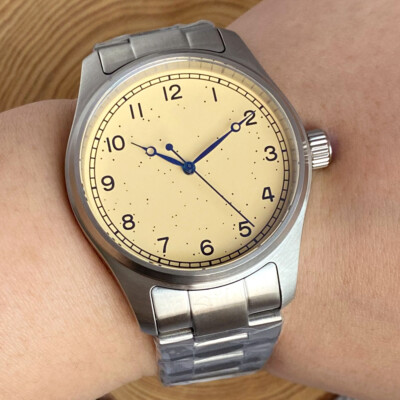 Tandorio Automatic Watch for Men 39mm NH35A PT5000 Movement Yellow Dial 20BAR