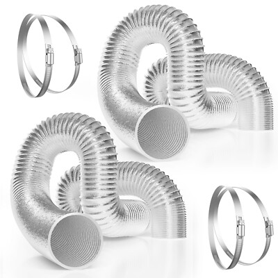 VIVOSUN 2er-Packung 15cm 7,6m Abluftschlauch aus Aluminium für Belüftung HVAC