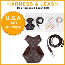 Luxury Designer Fashion Harness & Leash Set Dog Pet Apparel Easy Walk