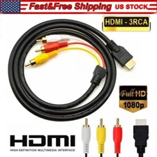 1080P HDMI Male To 3 RCA Video Audio AV Component Converter Adapter Cable HDTV