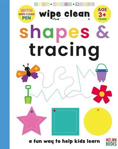WIPE CLEAN - SHAPES & TRACING - BOOK WITH WIPE CLEAN PEN - BRAND NEW