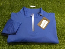 FootJoy Men's Approach Quarter-Zip Golf Pullover C.C. Logo Blue Small 30492