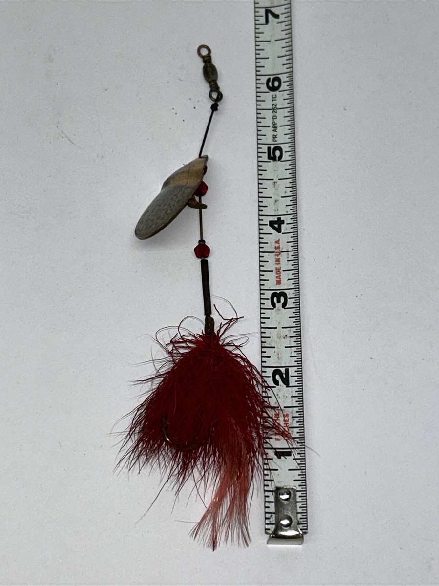 antique bird shaped fishing lures WOODEN LURE 5" Hand/Homemade GREEN & SILVER Minnow PAT Get A Grip & More collectible fishing lures - Le