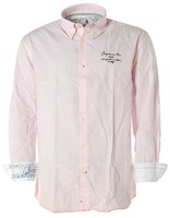 Arqueonautas Herren Streifen Hemd Gestreift Rosa S K2217