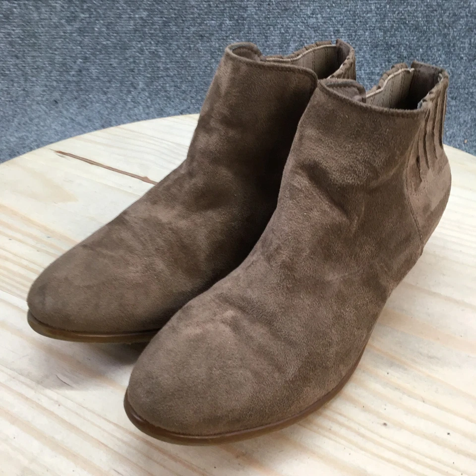 Charlotte Russe ботинки женщин 10 повседневный тянуть на лодыжке ботинок коричневый ткани каблуки - Изображение 3 из 4