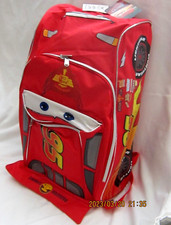 Mochila Unisex Lightning McQueen Roja 16" Roja con Dos Compartimentos - ¡Nueva!