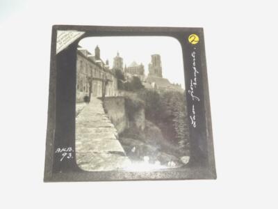 Glas Magic Lantern Slide Laon Kathedrale Von Ramparts France Gothic Newton & Co.