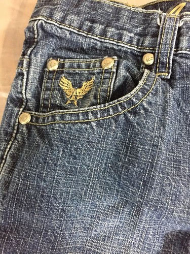 Vintage Y2K Avirex Jeans Boys 5 Blue Carpenter Denim Utility Logo Streetwear - Picture 5 of 11