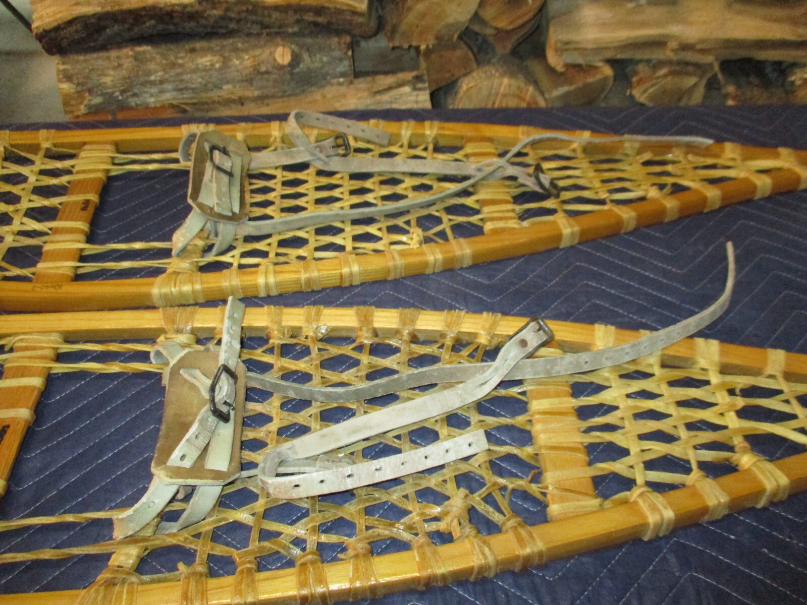 Vintage Tubbs Snowshoes Wood & Rawhide Leather 10x46 eBay