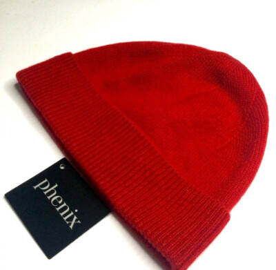 PHENIX CASHMERE JERSEY BEANIE IN RED  NWT