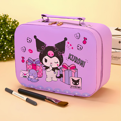 Sanrio Kuromi Cosmetic Case Travel Makeup Pastel Organizer Storage Chest Bag