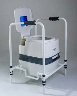 THETFORD 165 PORTABLE MANUAL FLUSH TOILET & FRAME FOR DISABLED & ELDERLY USE