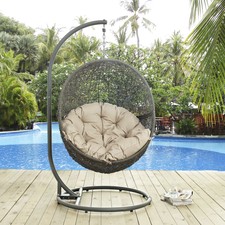Modway Hide Outdoor Patio Swing Chair Eei 2273 Gry Bei For Sale Online Ebay