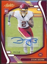 Dyami Brown Rookie Card 2021 Absolute Signature Rookies Spectrum Orange #125 