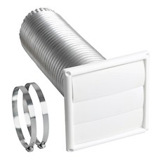 125mm 5 inch Universal Cooker Hood Extraction Fan Vent Hose Ducting Kit & Cover