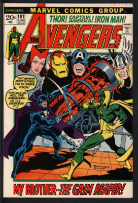 AVENGERS #102 8.5 // GRIM REAPER APPEARANCE MARVEL COMICS 1972