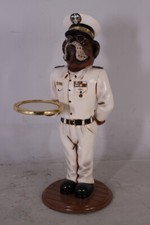 Admiral Military Bulldog Butler In Uniform Life Size Statue Dog Theme Decor Prop