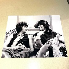 KEITH RICHARDS & RONNIE WOOD signed autographed 11X14 THE ROLLING STONES BECKETT