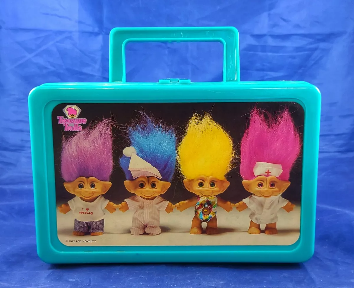 Treasure Trolls 1992 Ace Novelty Green Troll Carry Case